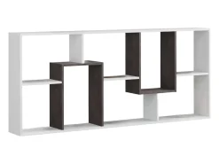 Estante Fremont, Estante multiposições com 8 compartimentos, Estante de escritório, Prateleira divisória, 80x25h180 cm, Branco e Ã"xido
