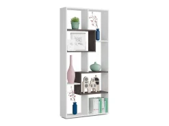 Estante Fremont, Estante multiposições com 8 compartimentos, Estante de escritório, Prateleira divisória, 80x25h180 cm, Branco e Ã