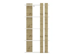 Estante haaus Elmo, 5 prateleiras, Branco/Carvalho Artisan, 80 x 20 x 160 cm