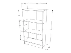 Estante haaus Flint, 2 portas, Carvalho Sonoma, 70 x 32 x 122 cm