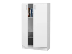 Estante haaus Flint, 2 portas, Branco, 70 x 32 x 122 cm