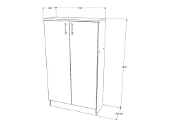 Estante haaus Flint, 2 portas, Branco, 70 x 32 x 122 cm