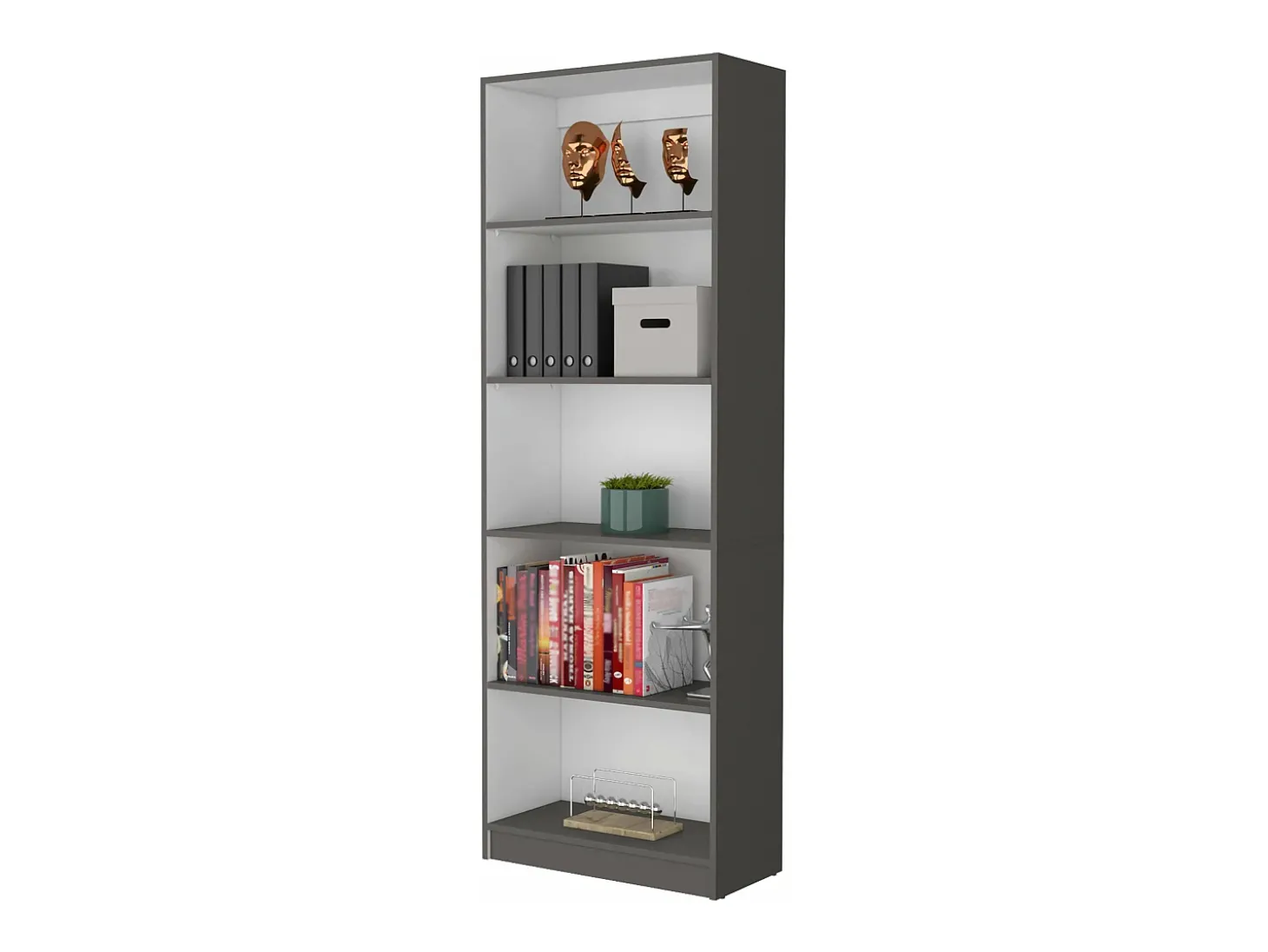 Estante Home em melamina com 5 prateleiras , 180.59 cm X 62.73 cm X 29.71 cm , Multicolorido