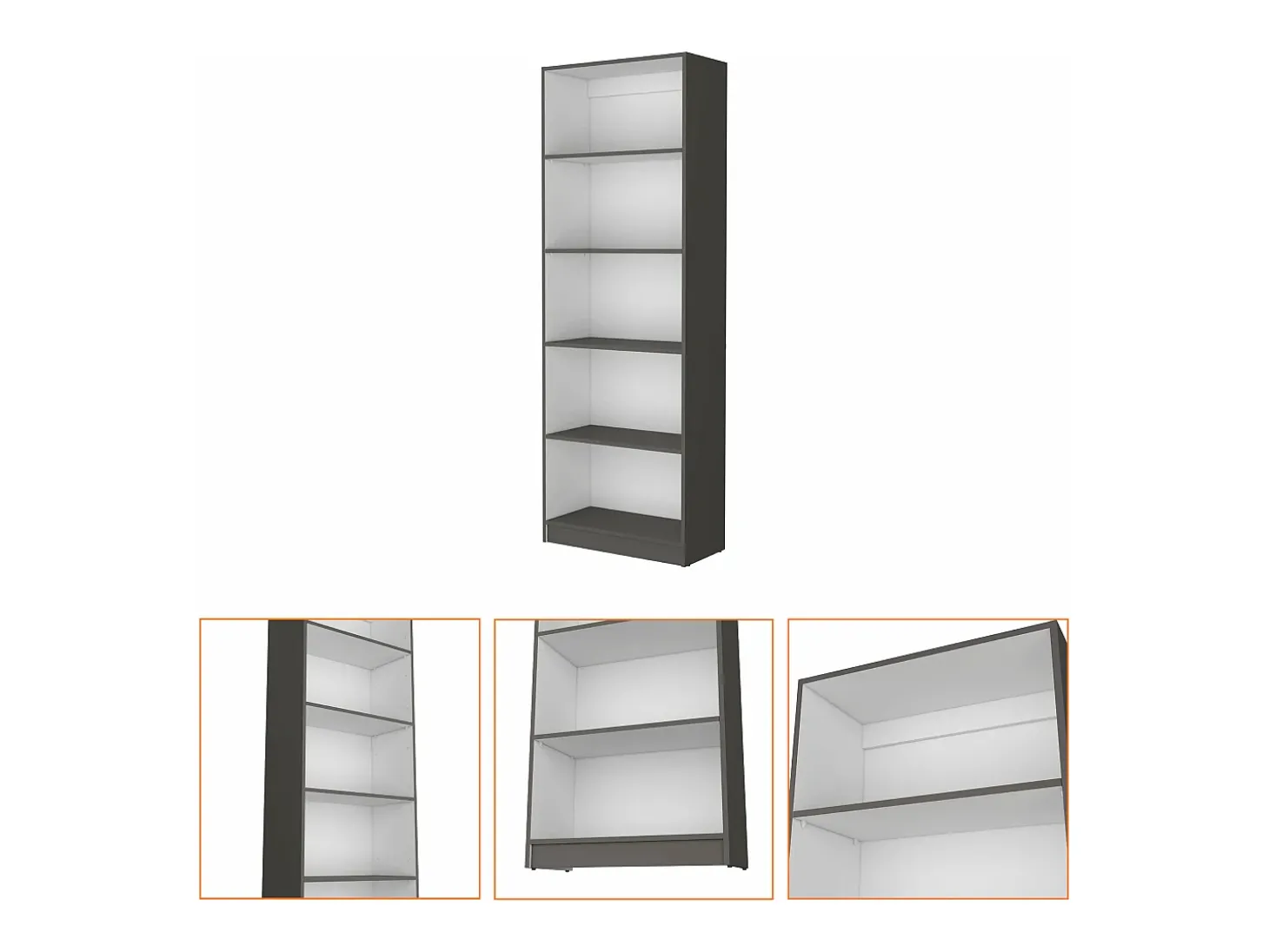 Estante Home em melamina com 5 prateleiras , 180.59 cm X 62.73 cm X 29.71 cm , Multicolorido