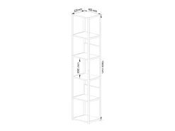 Estante Industrial Loft Preta/Carvalho Artisan 40 cm