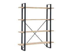Estante Industrial Tábua 150x180x35 cm Preto e Madeira