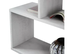 Estante Joliet, Estante alta dupla face, Prateleira divisória com 5 prateleiras, Estante de escritório moderna, 80x24h192 cm, Cinza concreto
