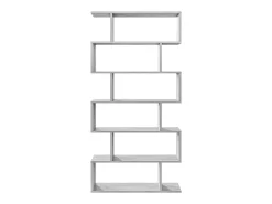 Estante Joliet, Estante alta dupla face, Prateleira divisória com 5 prateleiras, Estante de escritório moderna, 80x24h192 cm, Cinza concreto