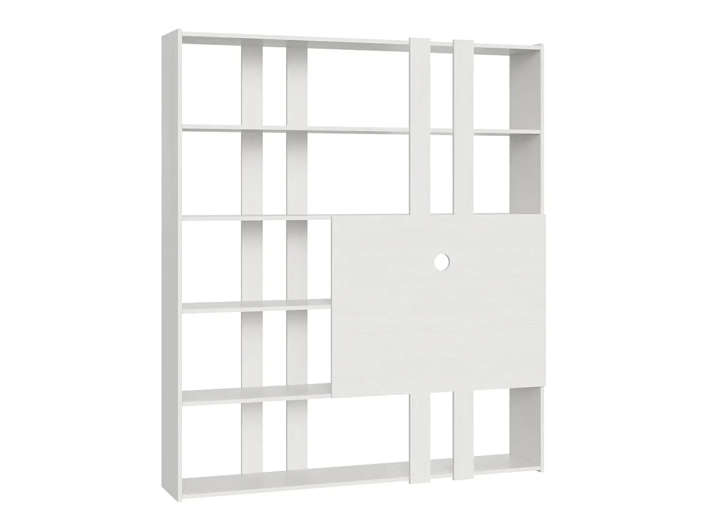 Estante Kato H com suporte para TV cinza branca