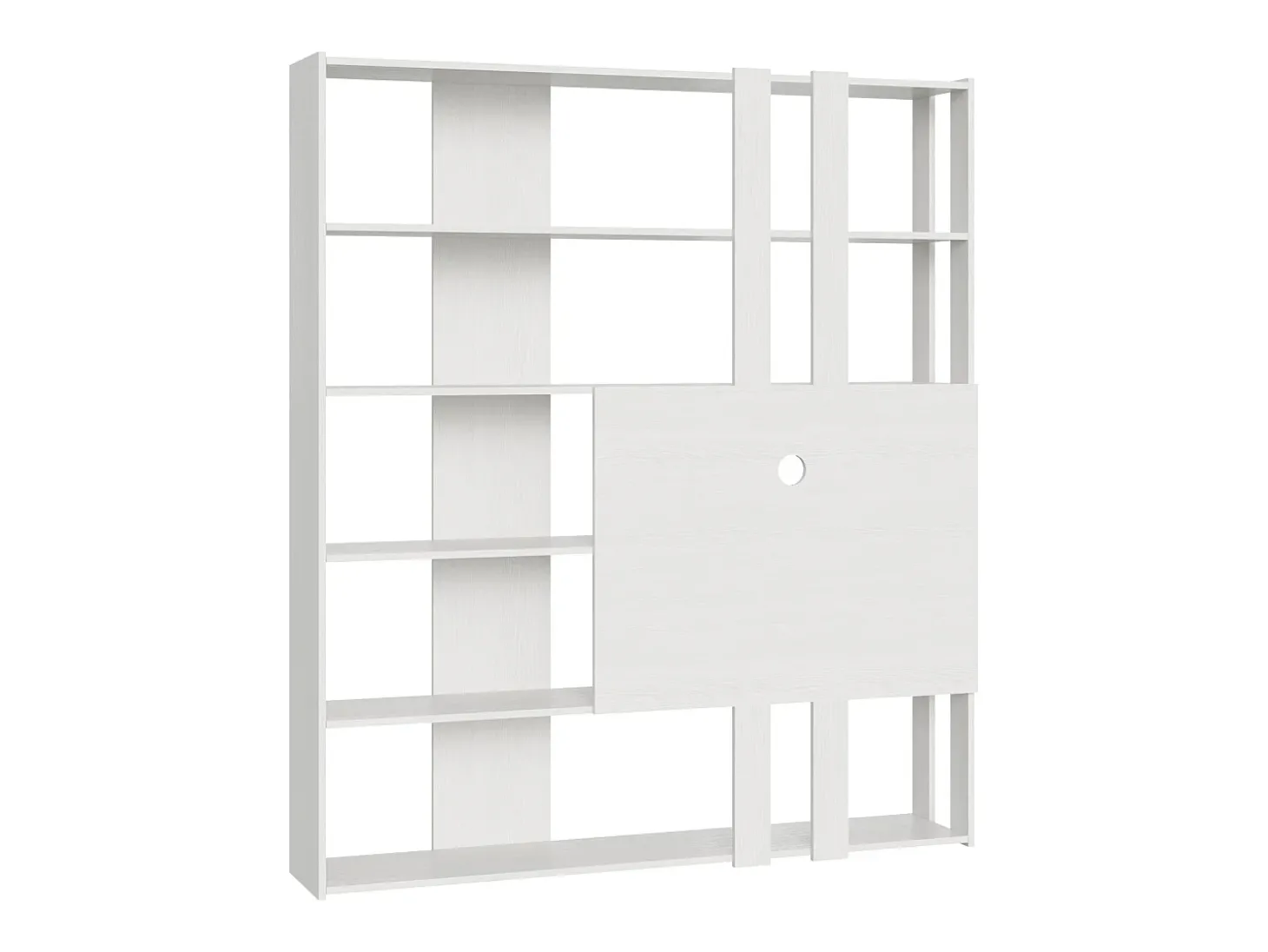Estante Kato M com suporte para TV cinza branca