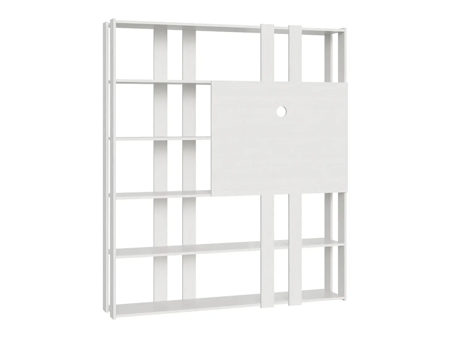 Estante Kato N com suporte para TV cinza branca