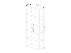 Estante Loft Metálica 80 cm - Branco/Carvalho Sonoma - 6 Prateleiras