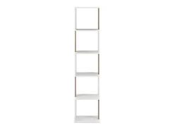 Estante Maldivas 5 espaços em Branco/Carvalho