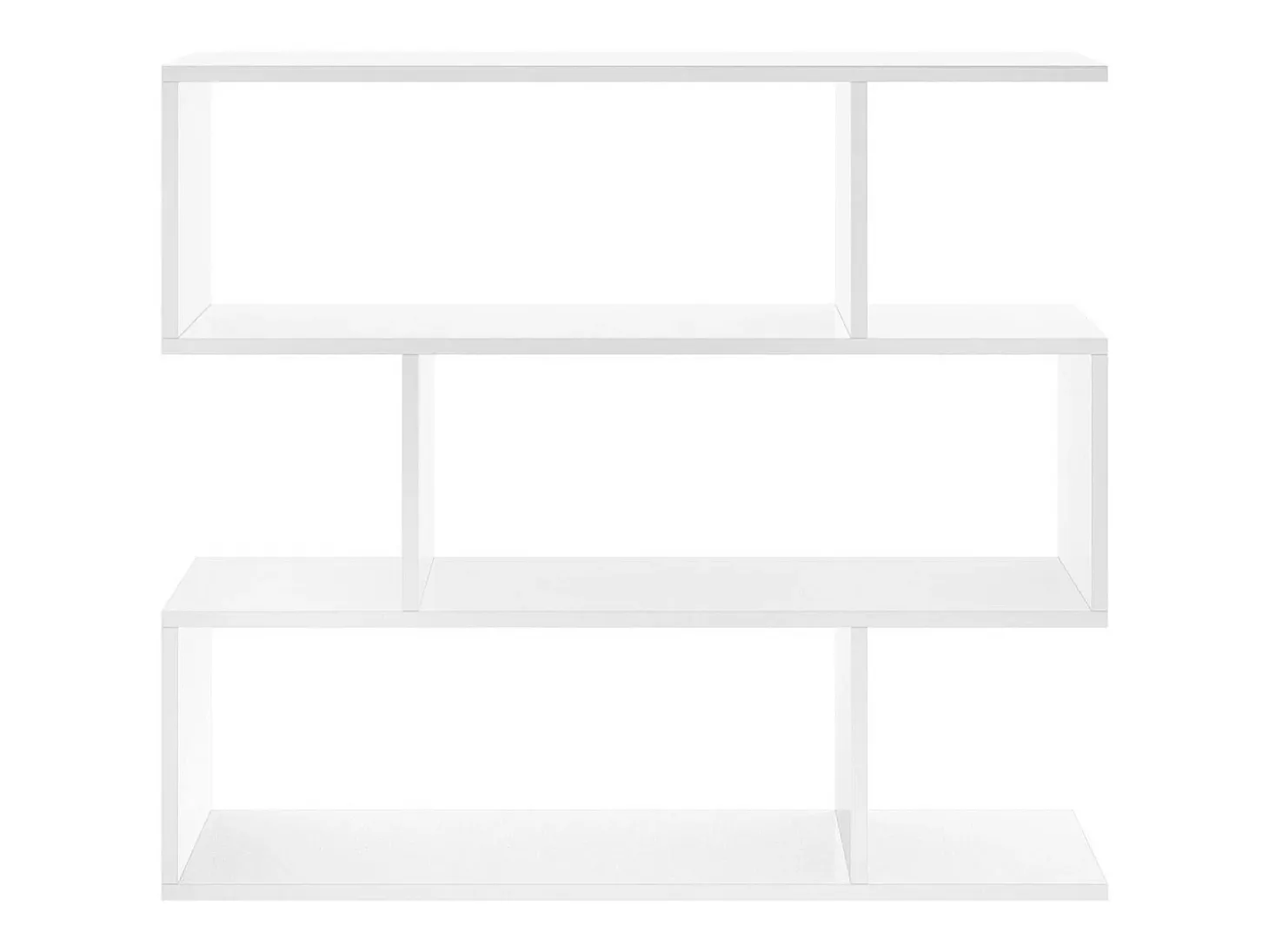 Estante Misone, Estante de escritório multiuso, Estante com 3 prateleiras, 110x25h96 cm, Branco