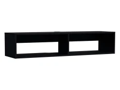Estante multimédia em melamina Rockwood com duas prateleiras, 25.3 cm X 121.1 cm X 32 cm , Preto