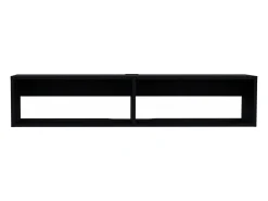 Estante multimédia em melamina Rockwood com duas prateleiras, 25.3 cm X 121.1 cm X 32 cm , Preto
