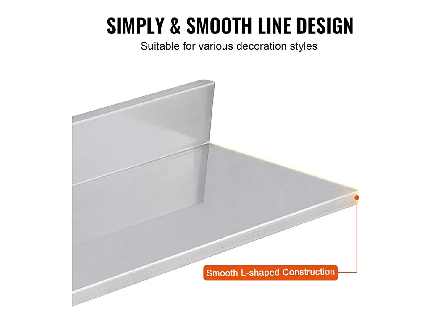 Estante Mural SucceBuy em Aço Inox 30 x 8,6 para Cozinha E Restaurante