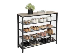 Estante para sapatos 100x30x92,5 cm branco preto Indestic