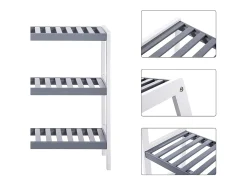 Estante para Sapatos 70x55x26 cm branco cinza
