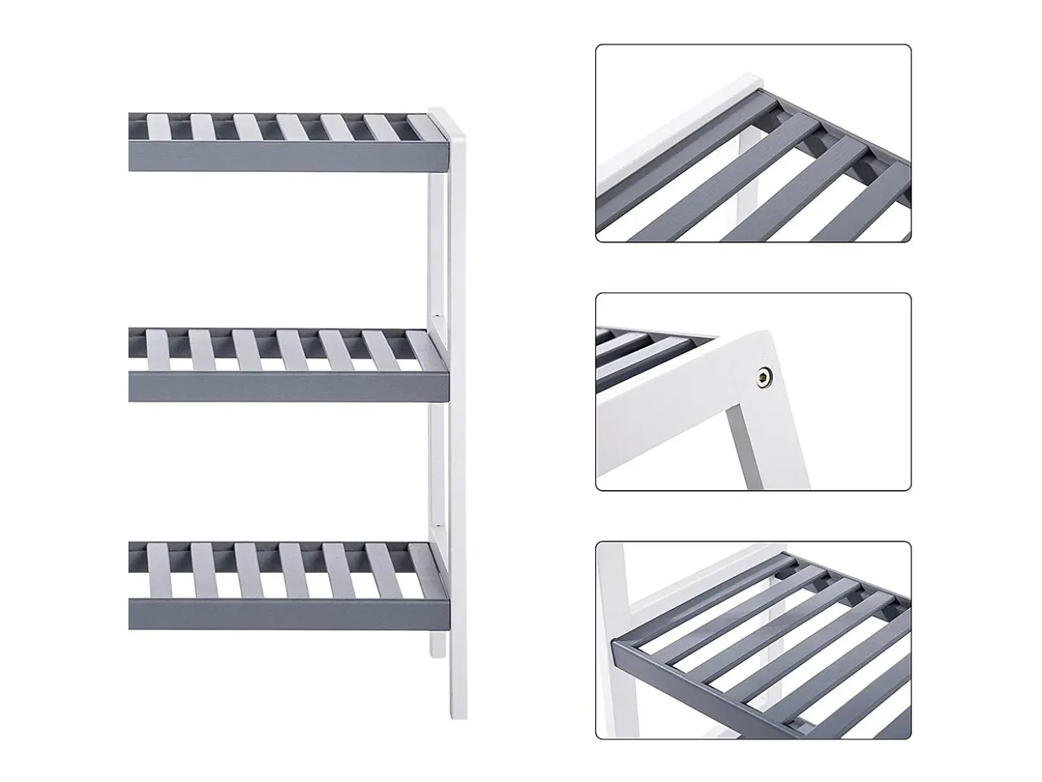 Estante para Sapatos 70x55x26 cm branco cinza