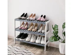Estante para Sapatos 70x55x26 cm branco cinza