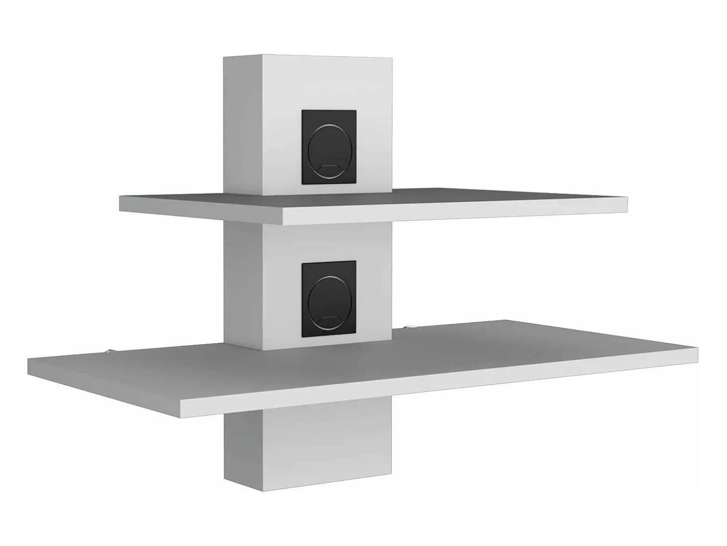 Estante para televisão Burgos em melamina com duas prateleiras , 43.7 cm X 60.1 cm X 30 cm , Branco