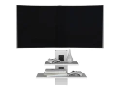 Estante para televisão Burgos em melamina com duas prateleiras , 43.7 cm X 60.1 cm X 30 cm , Branco