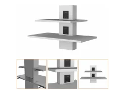 Estante para televisão Burgos em melamina com duas prateleiras , 43.7 cm X 60.1 cm X 30 cm , Branco
