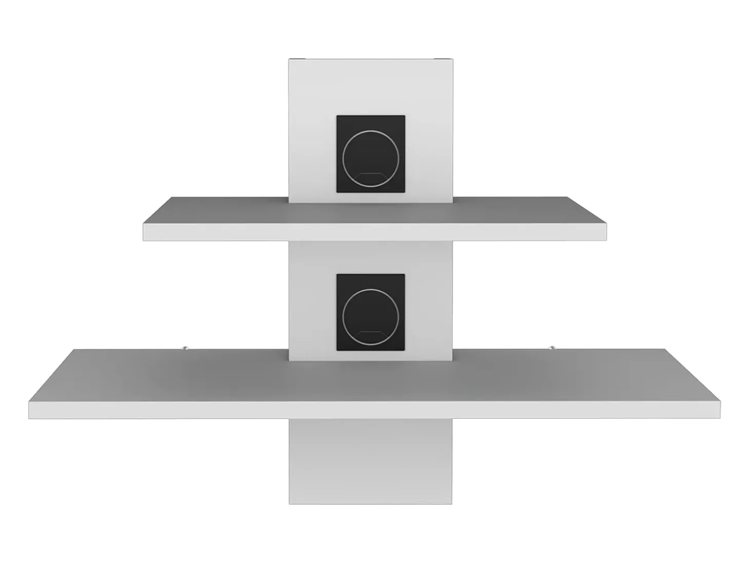 Estante para televisão Burgos em melamina com duas prateleiras , 43.7 cm X 60.1 cm X 30 cm , Branco