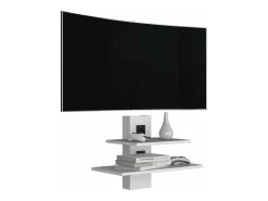 Estante para televisão Burgos em melamina com duas prateleiras , 43.7 cm X 60.1 cm X 30 cm , Branco