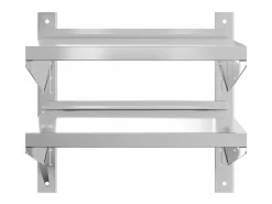 Estante parede 2 prateleiras 50x40x60 cm aço inoxidável prata PT439317