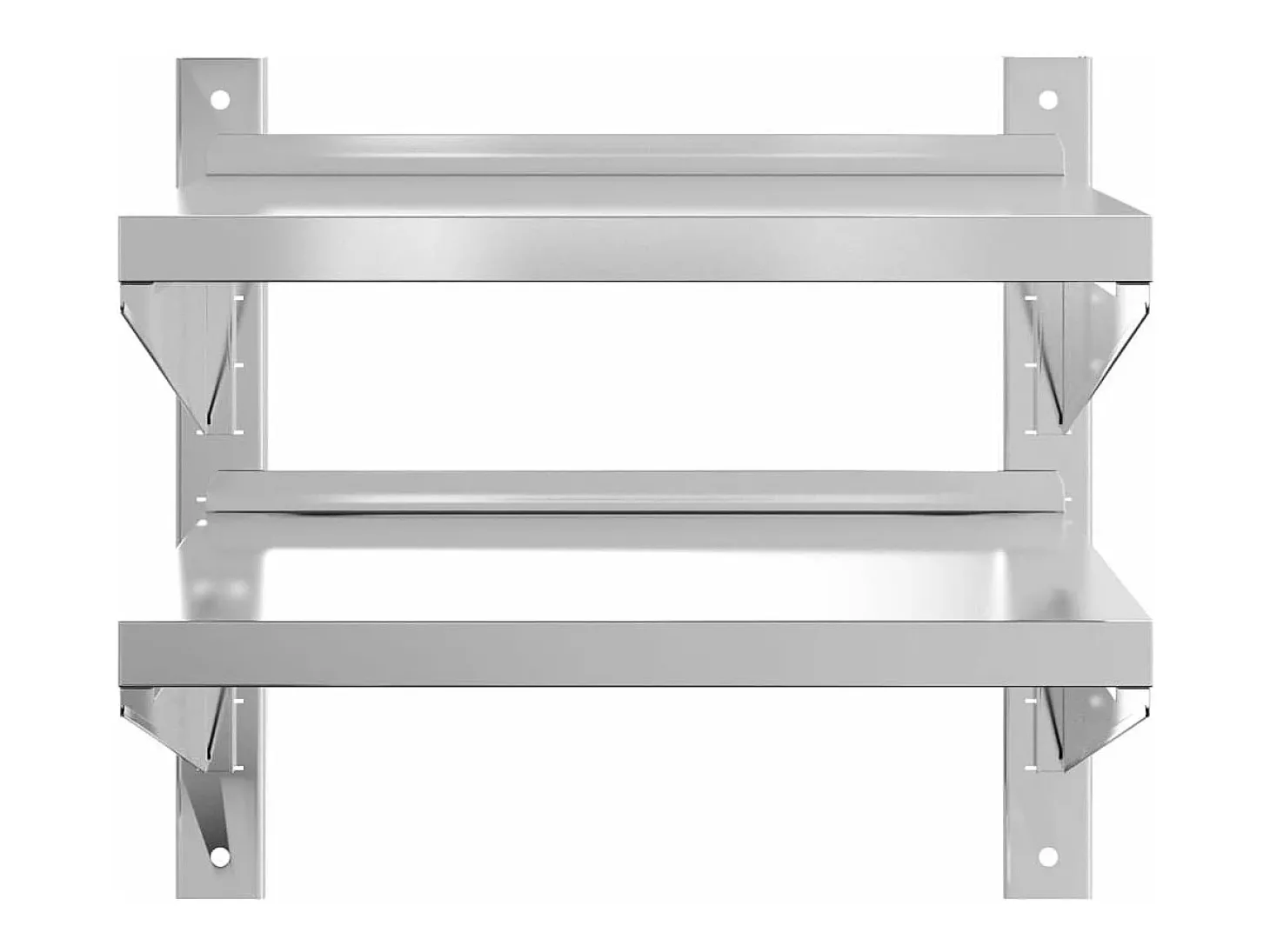 Estante parede 2 prateleiras 50x40x60 cm aço inoxidável prata PT439317