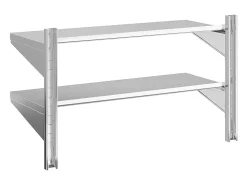 Estante parede 2 prateleiras 100x40x60 cm aço inoxidável prata