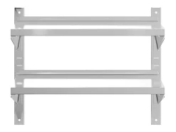 Estante parede 2 prateleiras 75x40x60 cm aço inoxidável prata PT440435