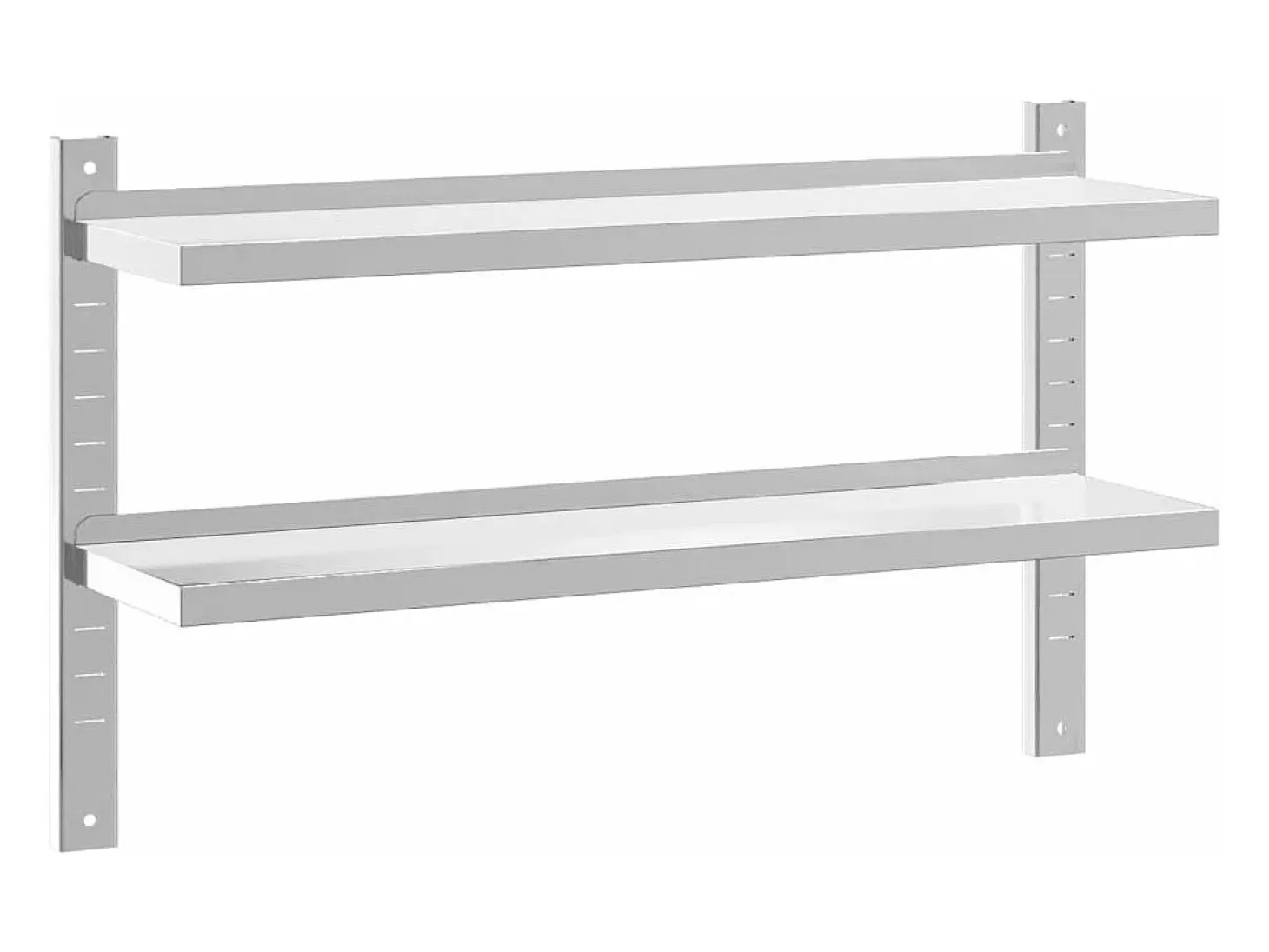 Estante parede 2 prateleiras 100x23,5x60cm aço inoxidável prata PT658574