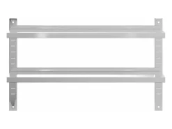 Estante parede 2 prateleiras 100x23,5x60cm aço inoxidável prata PT658574