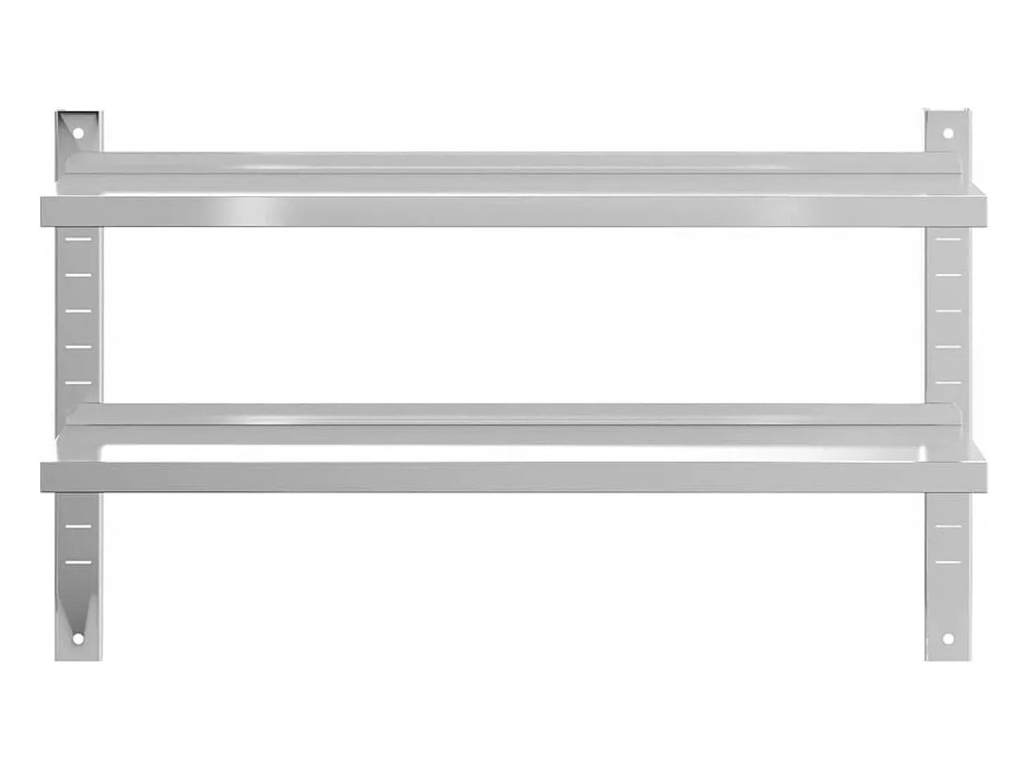 Estante parede 2 prateleiras 100x23,5x60cm aço inoxidável prata PT658574