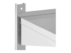Estante parede 2 prateleiras 75x30x60 cm aço inoxidável prata