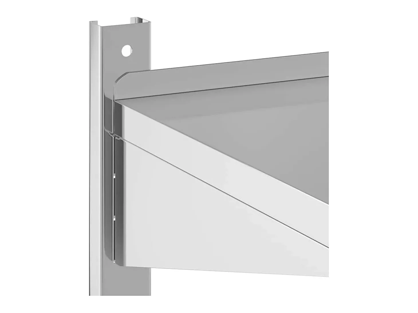 Estante parede 2 prateleiras 75x30x60 cm aço inoxidável prata