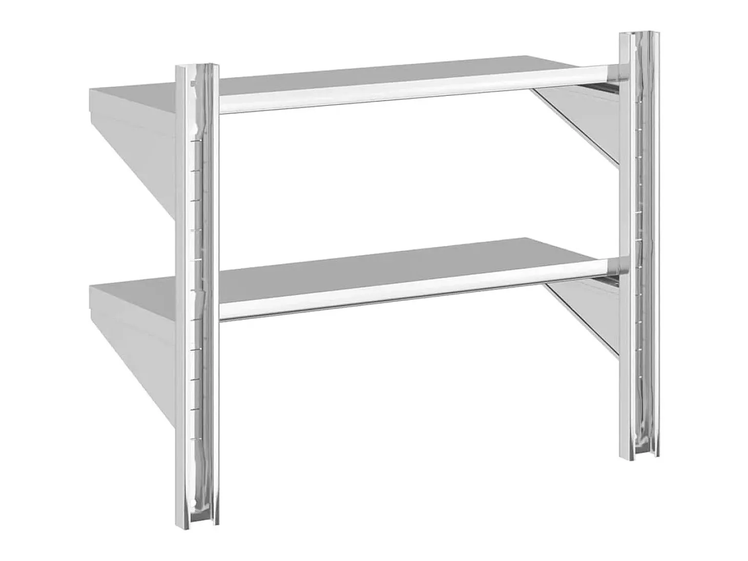Estante parede 2 prateleiras 75x30x60 cm aço inoxidável prata