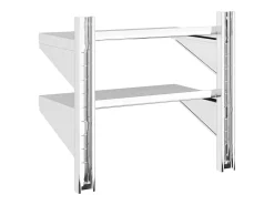 Estante parede 2 prateleiras 50x30x48 cm aço inoxidável prata
