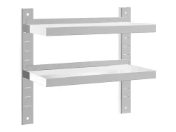 Estante parede 2 prateleiras 50x23,5x60 cm aço inoxidável prata PT210596