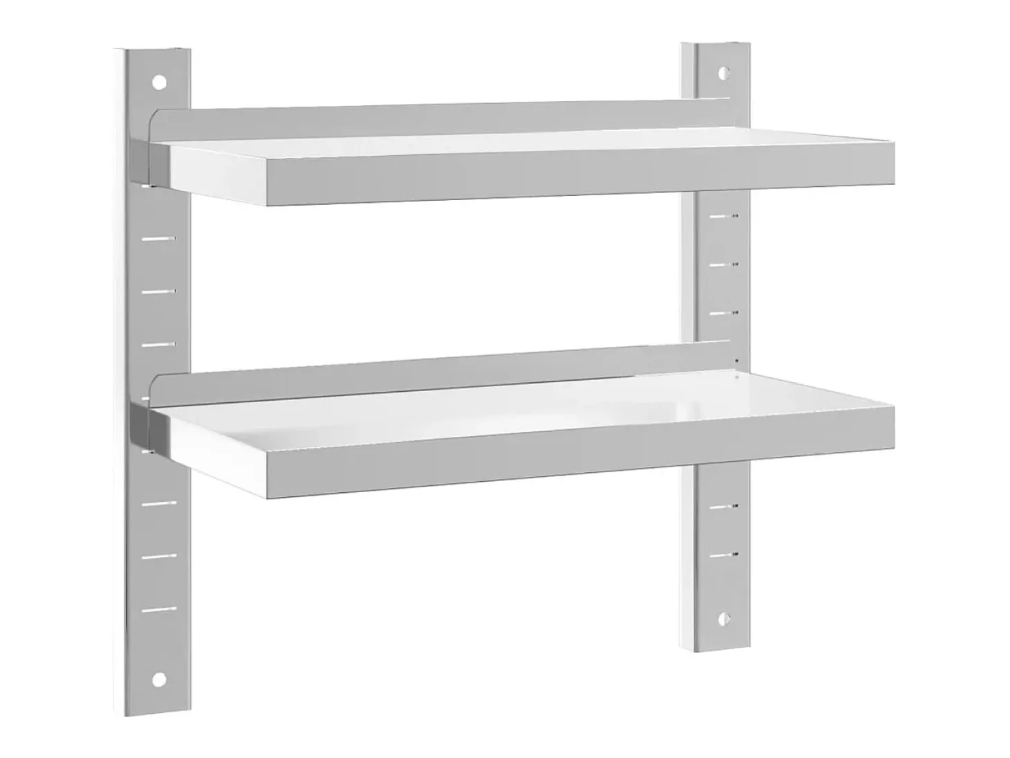Estante parede 2 prateleiras 50x23,5x60 cm aço inoxidável prata PT210596