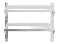 Estante parede 2 prateleiras 75x23,5x60 cm aço inoxidável prata