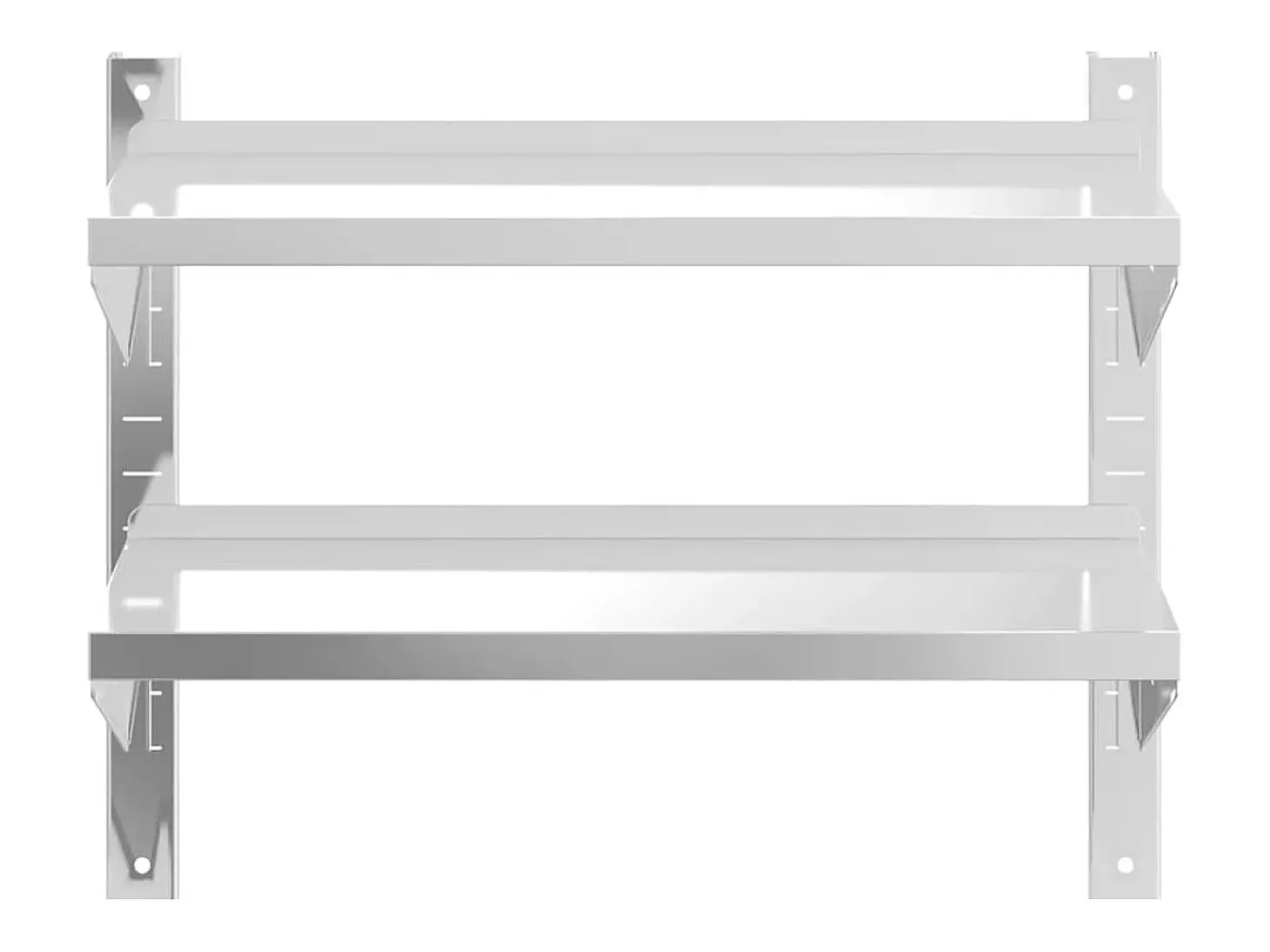 Estante parede 2 prateleiras 75x23,5x60 cm aço inoxidável prata