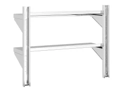 Estante parede 2 prateleiras 75x23,5x60 cm aço inoxidável prata