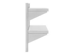 Estante parede 2 prateleiras 75x23,5x60 cm aço inoxidável prata