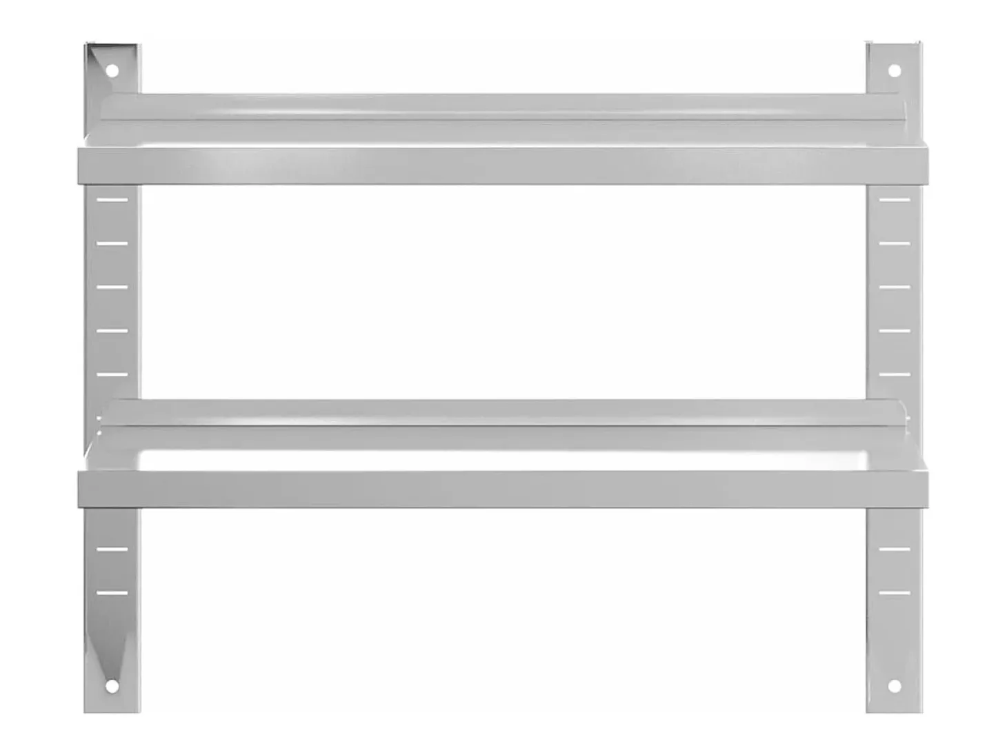 Estante parede 2 prateleiras 75x23,5x60 cm aço inoxidável prata PT319741