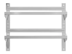 Estante parede 2 prateleiras 75x40x60 cm aço inoxidável prata