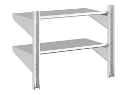 Estante parede 2 prateleiras 75x40x60 cm aço inoxidável prata